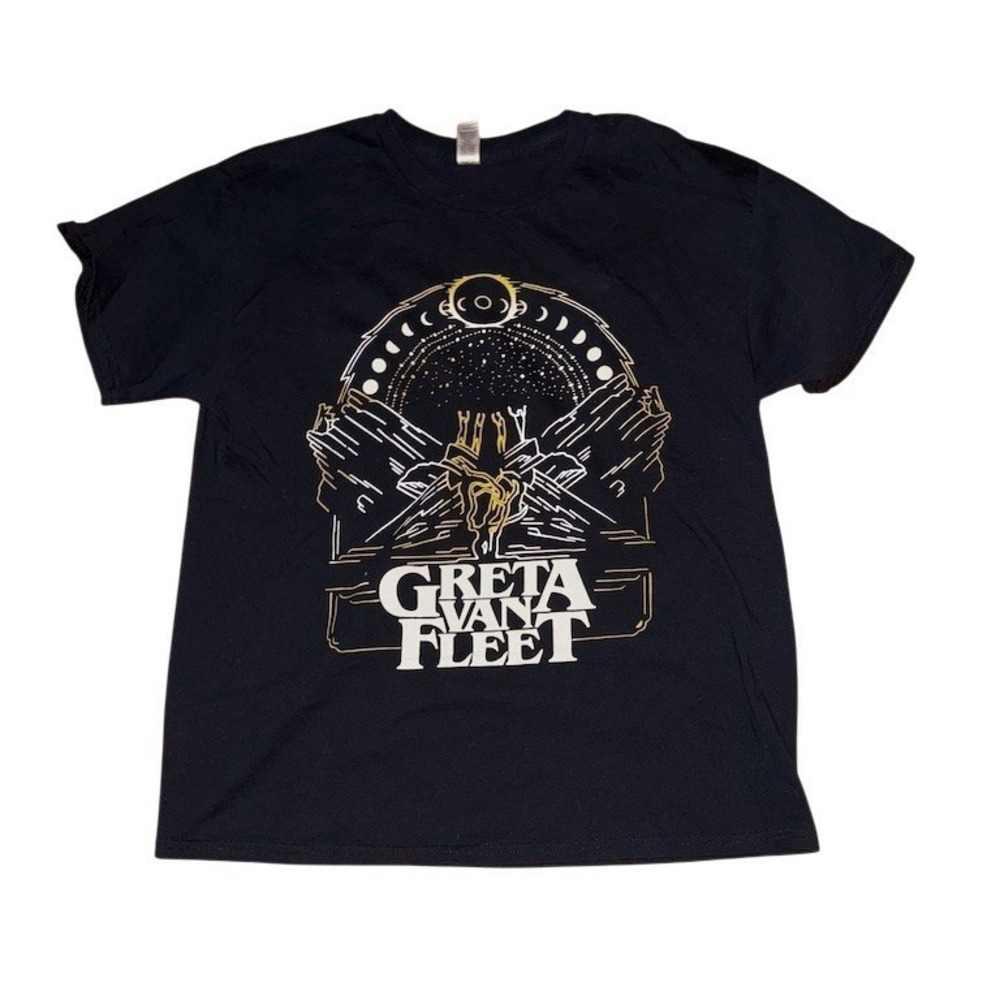 Gildan Graphic Band T-Shirt Unisex Adults Sz L‎ Black Crew Neck concert